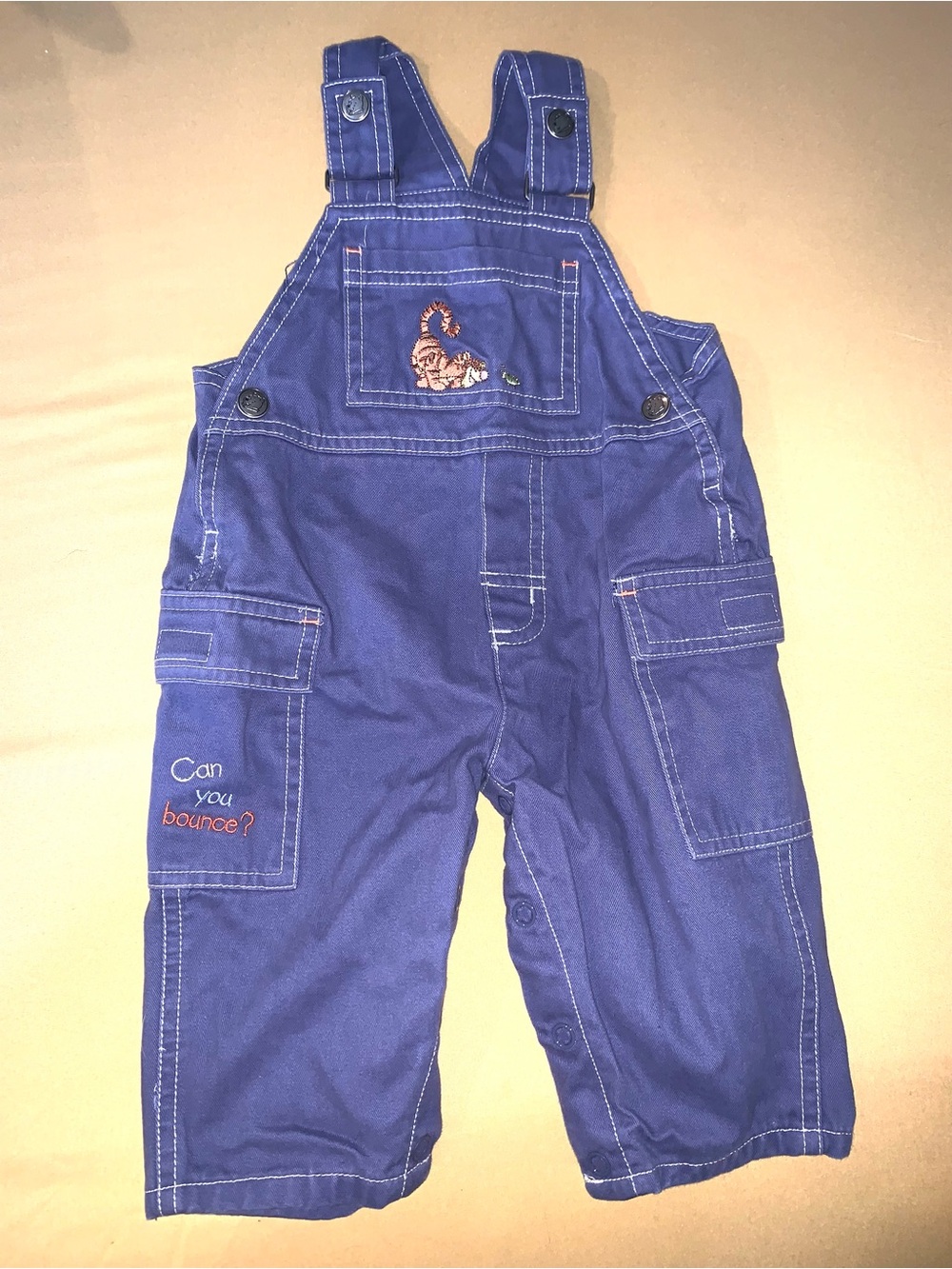 Tigger Y2K Bib Overalls Blue baby size 6 months